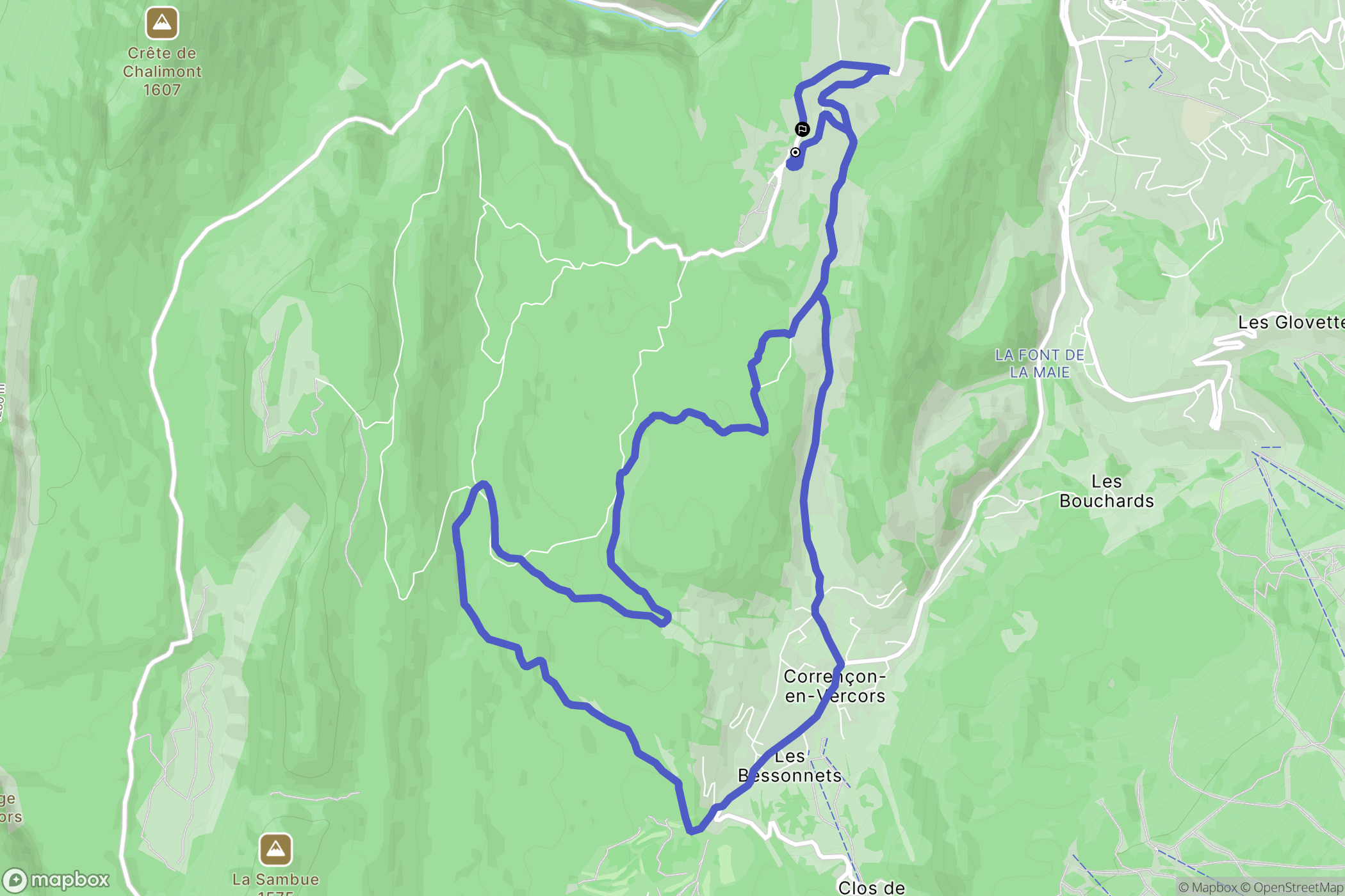 Villard-de-Lans : carte du parcours de randonnée - France