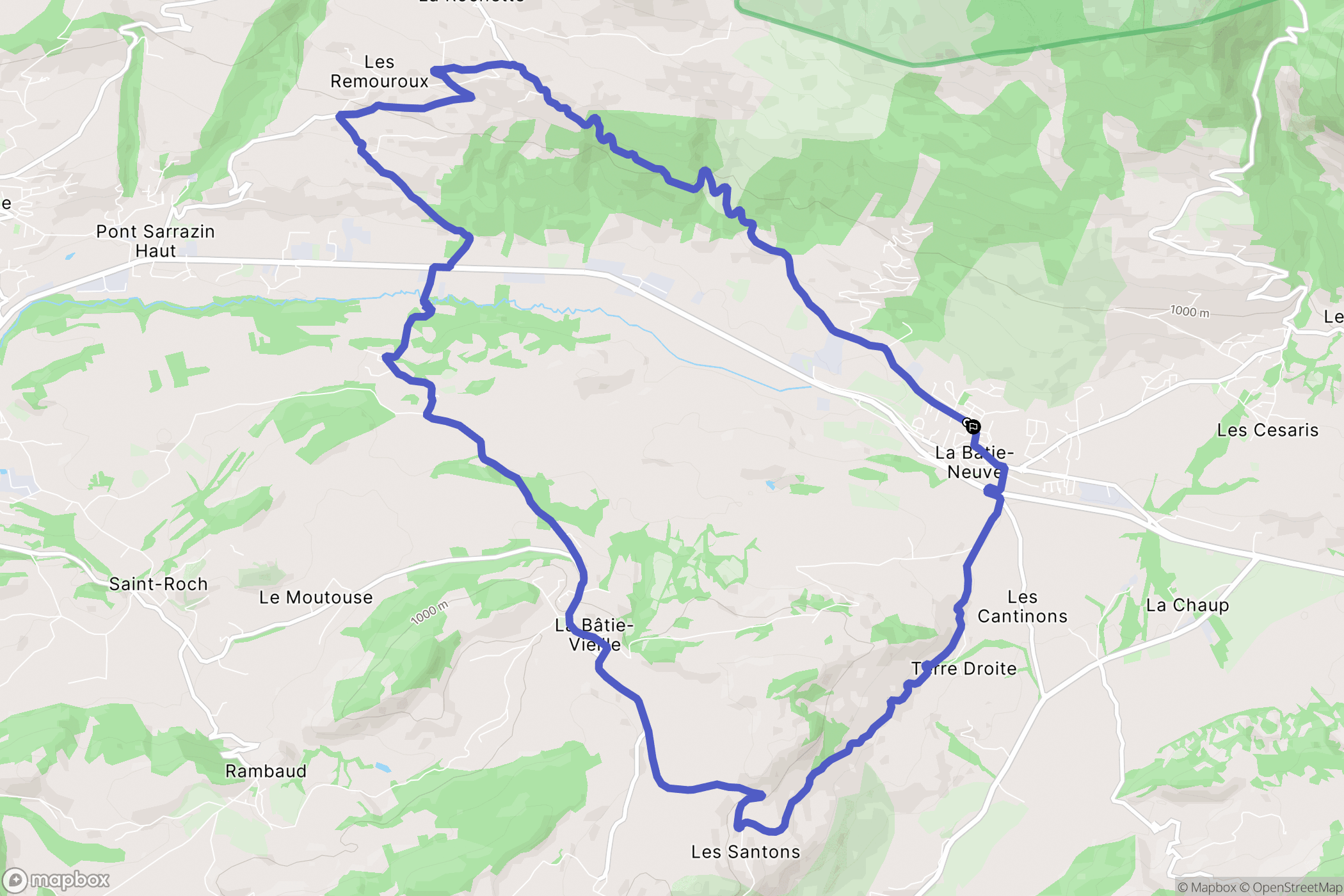 La Bâtie-Neuve : carte du parcours de randonnée - France