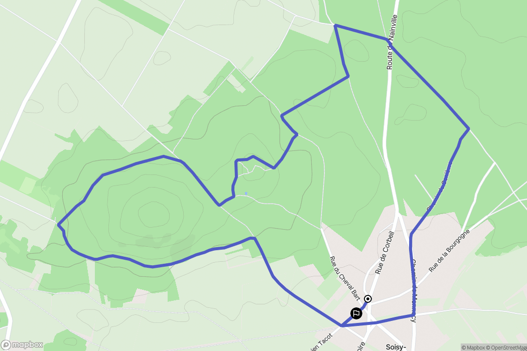 Soisy-sur-École : carte du parcours de randonnée - France