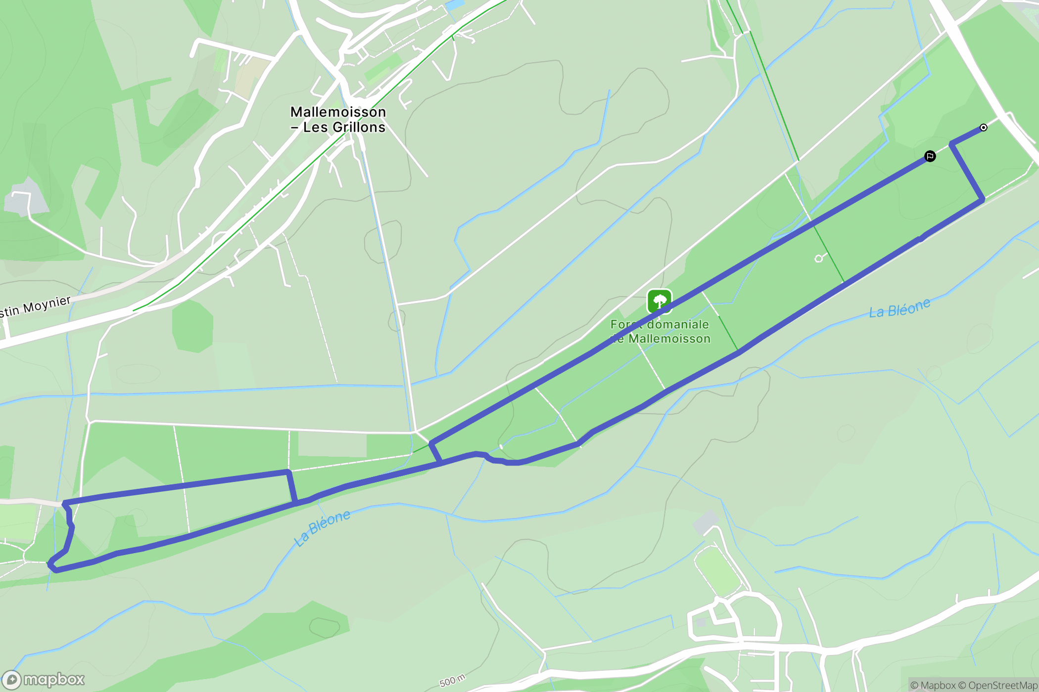 Mallemoisson : carte du parcours de randonnée - France