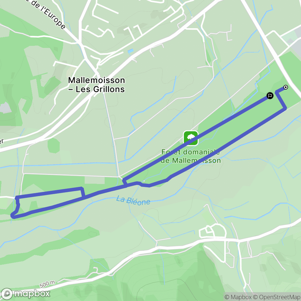 Mallemoisson : carte du parcours de randonnée - France