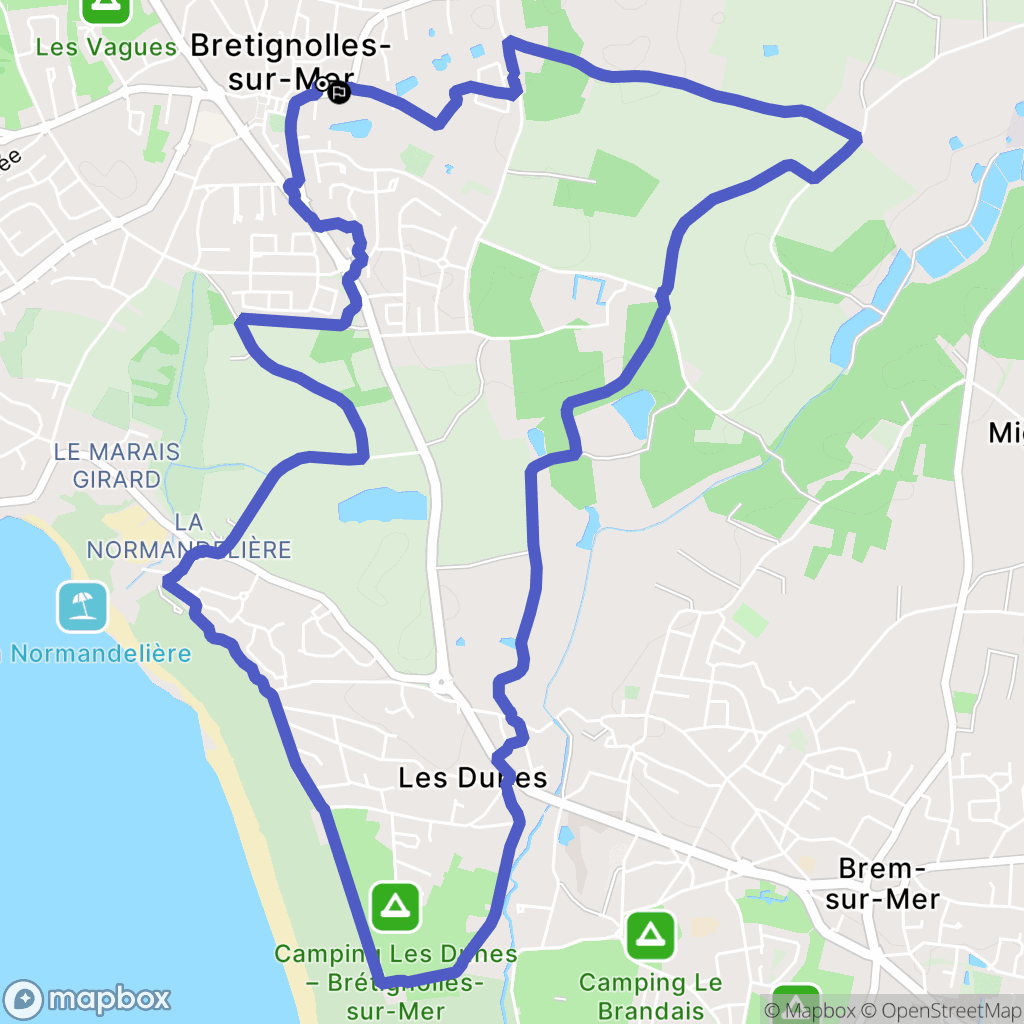 Bretignolles-sur-Mer : carte du parcours de randonnée - France