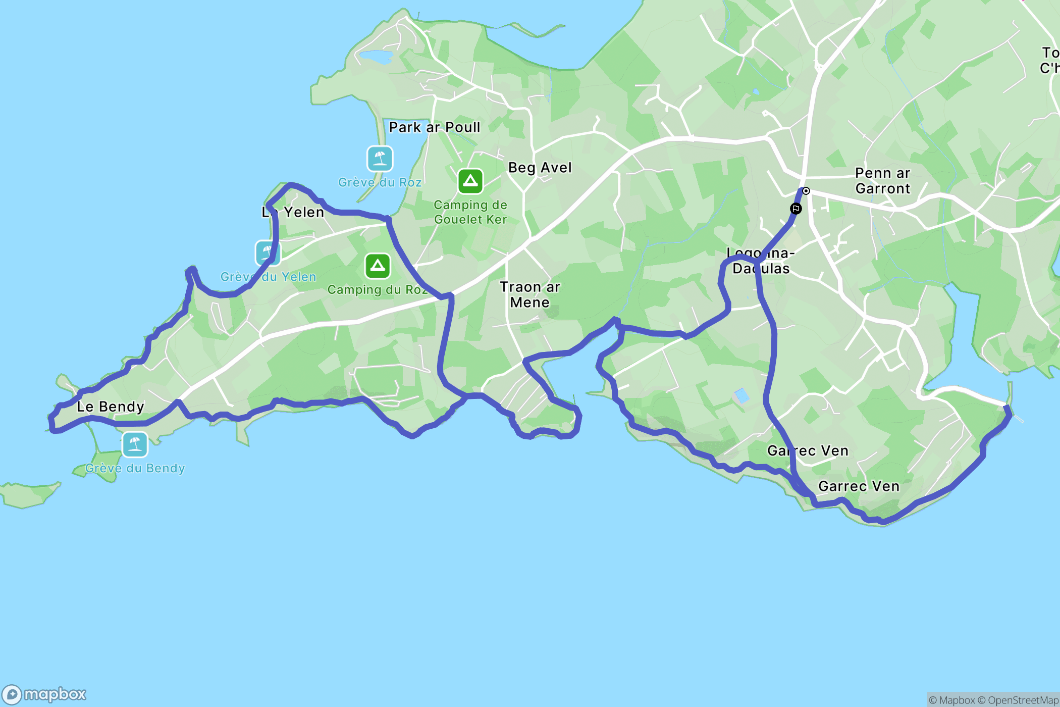 Logonna-Daoulas : carte du parcours de randonnée - France