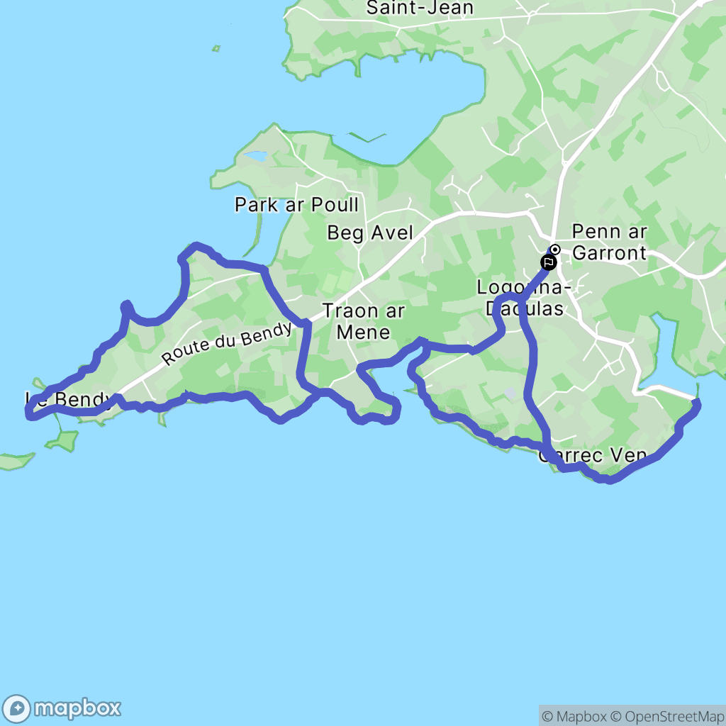Logonna-Daoulas : carte du parcours de randonnée - France