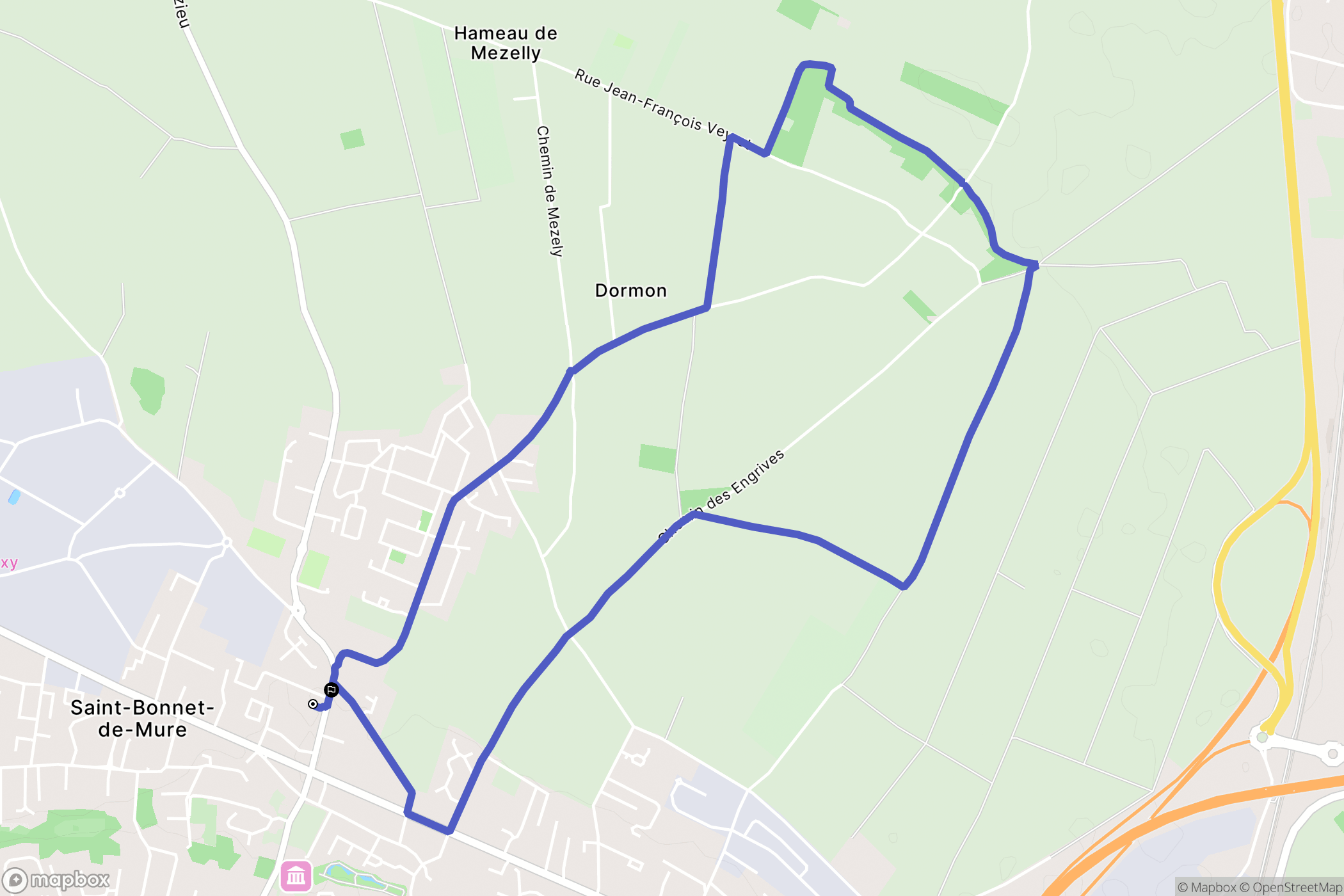 Saint-Bonnet-de-Mure : carte du parcours de randonnée - France
