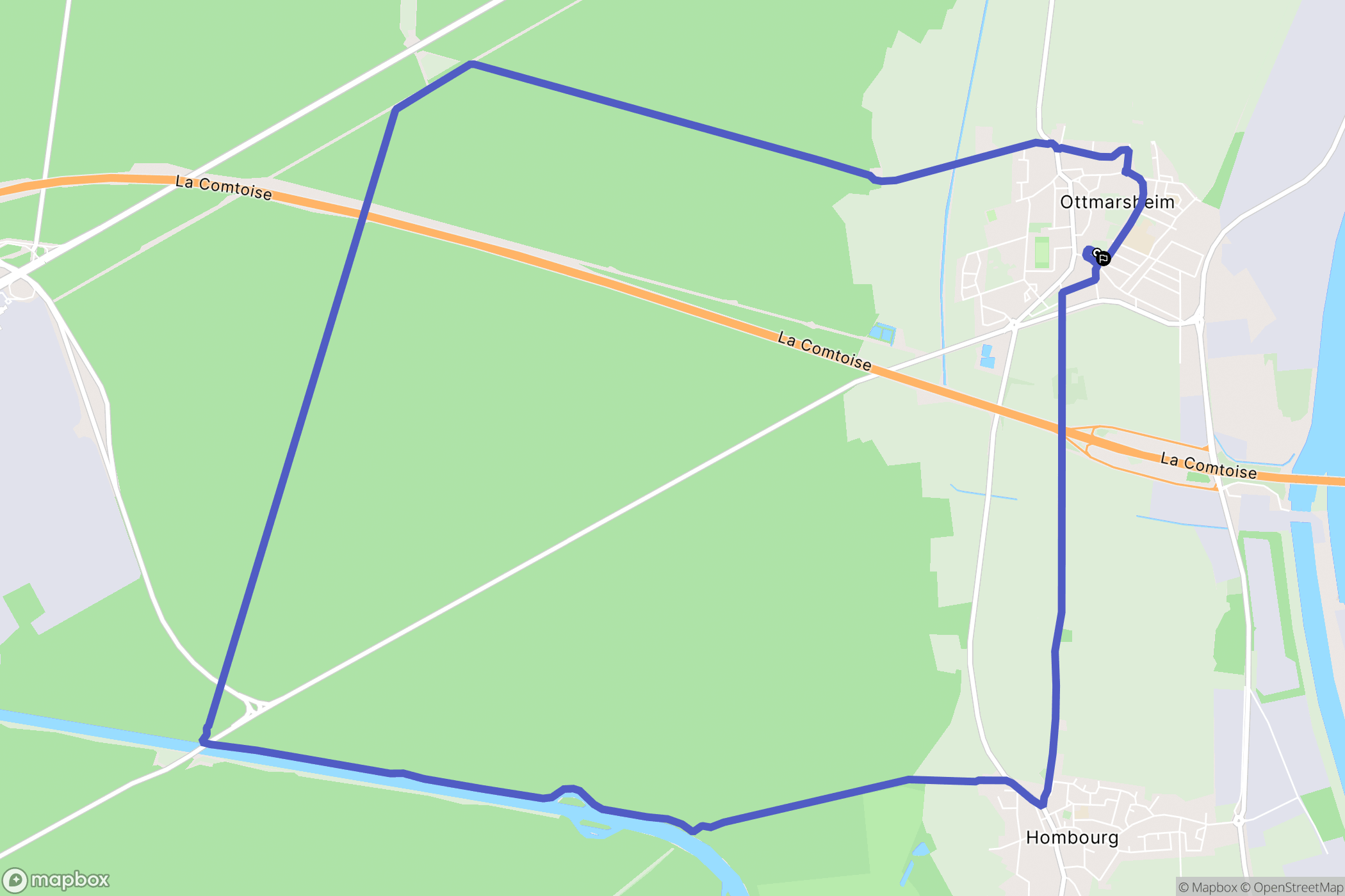 Ottmarsheim : carte du parcours de randonnée - France