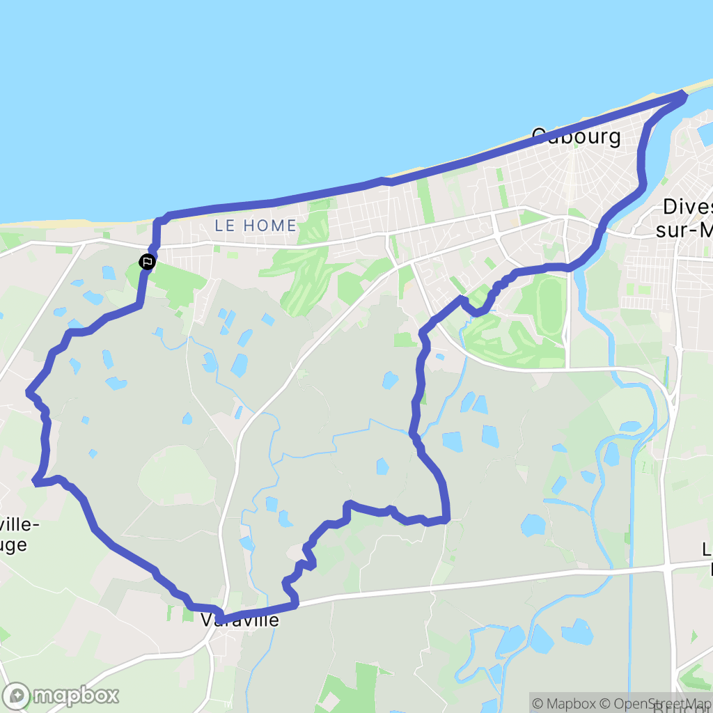 Merville-Franceville-Plage : carte du parcours de randonnée - France
