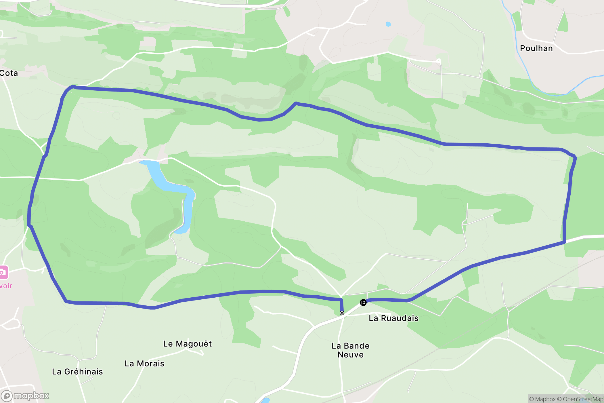 Malansac : carte du parcours de randonnée - France