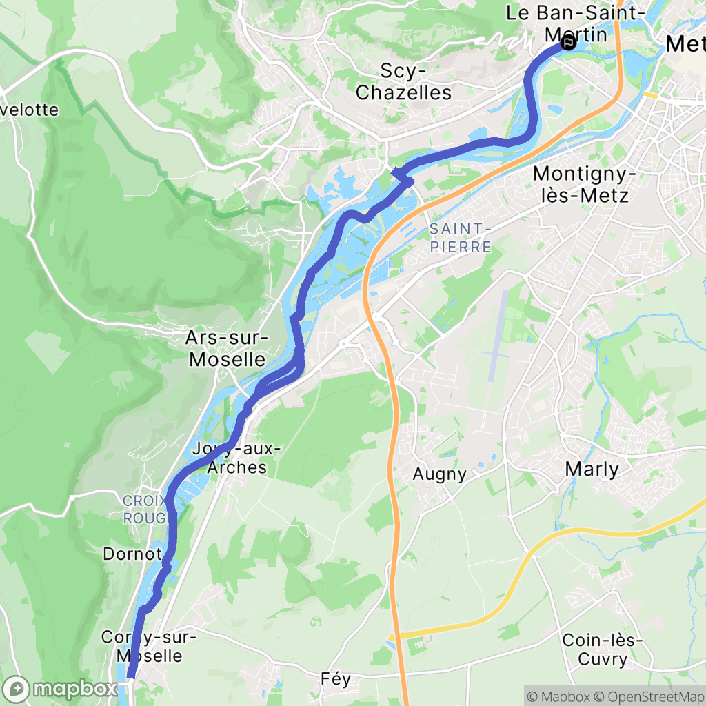 Le Ban-Saint-Martin : carte du parcours de randonnée - France