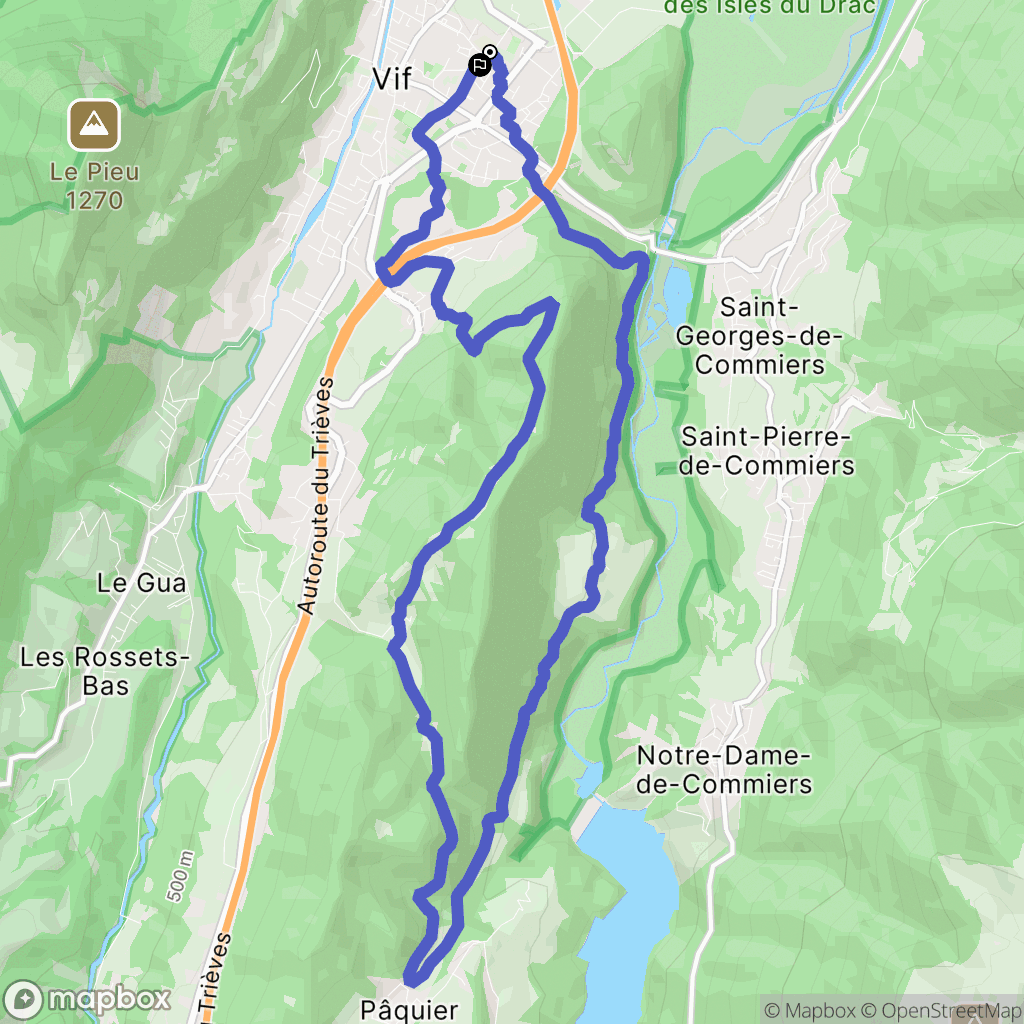 Vif : carte du parcours de randonnée - France