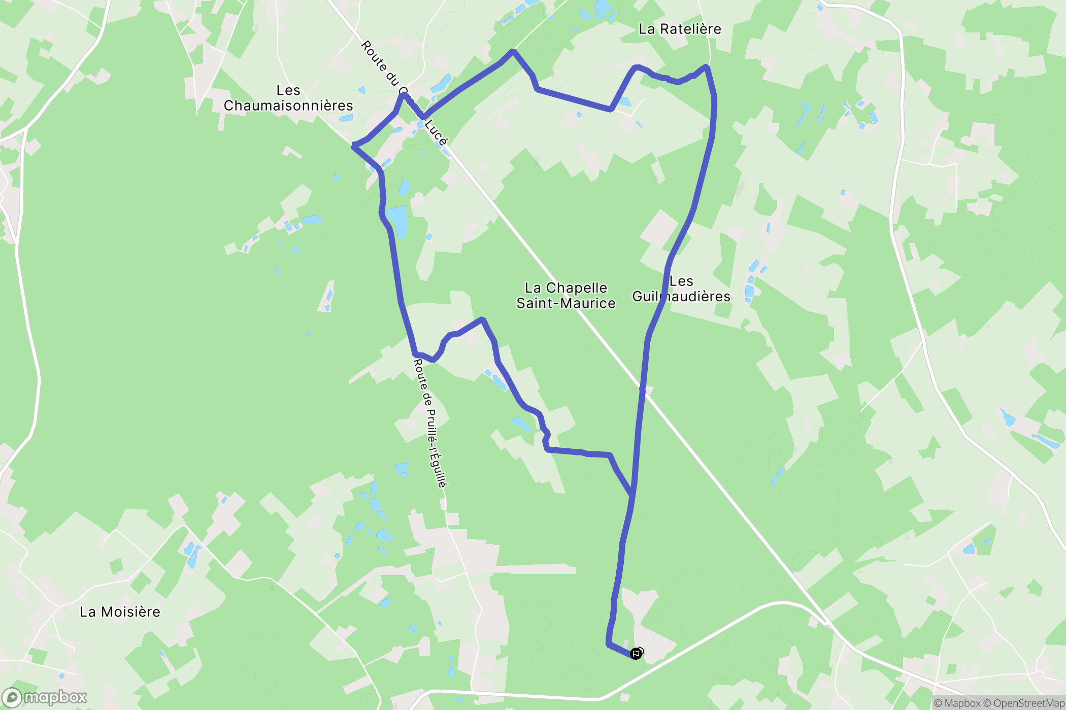 Parigné-l'Évêque : carte du parcours de randonnée - France