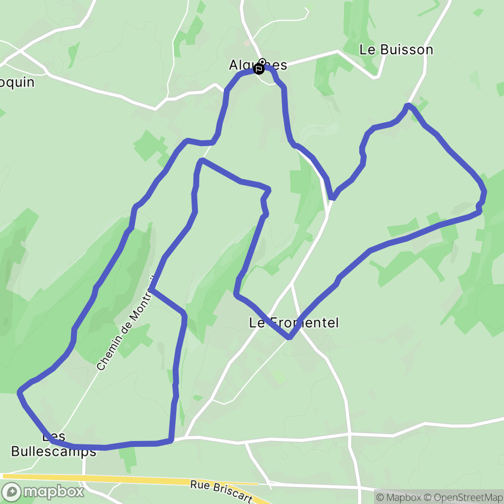 Alquines : carte du parcours de randonnée - France
