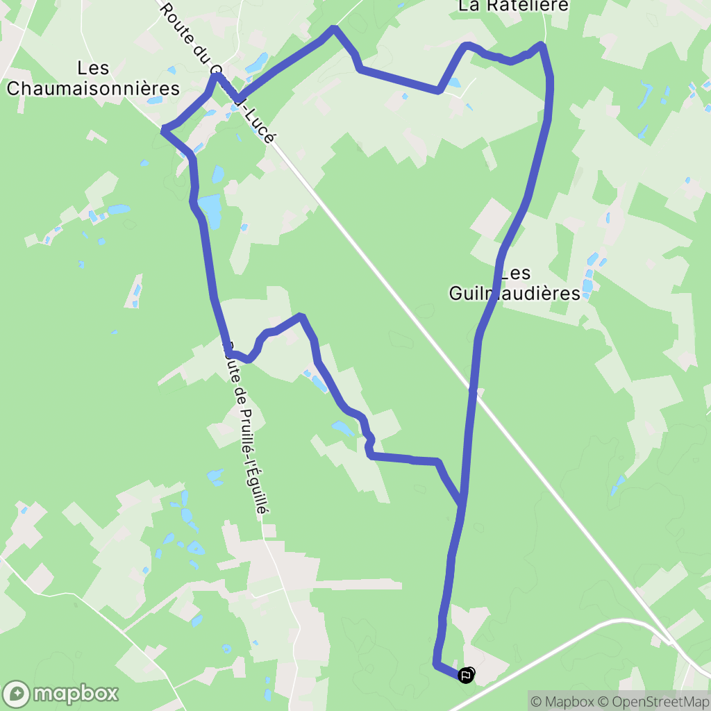 Parigné-l'Évêque : carte du parcours de randonnée - France