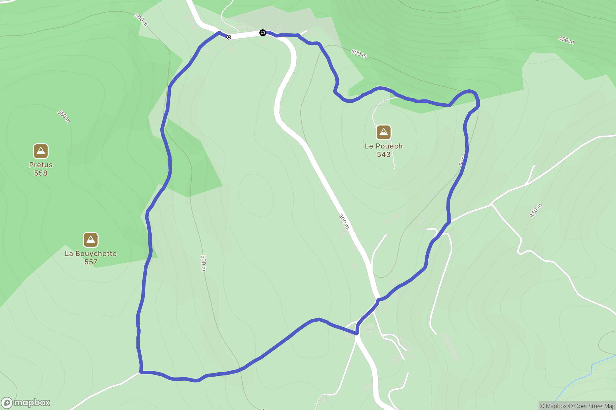 Montseron : carte du parcours de randonnée - France