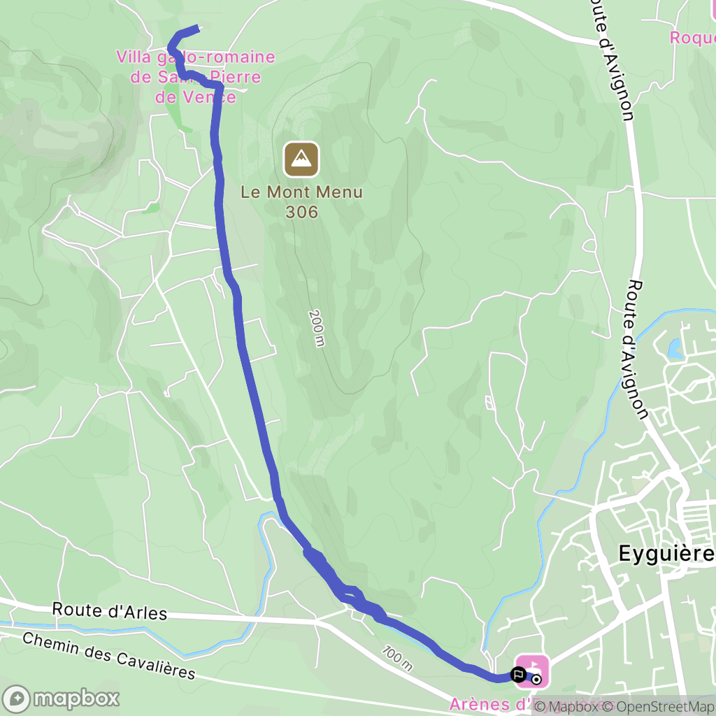 Eyguières : carte du parcours de randonnée - France