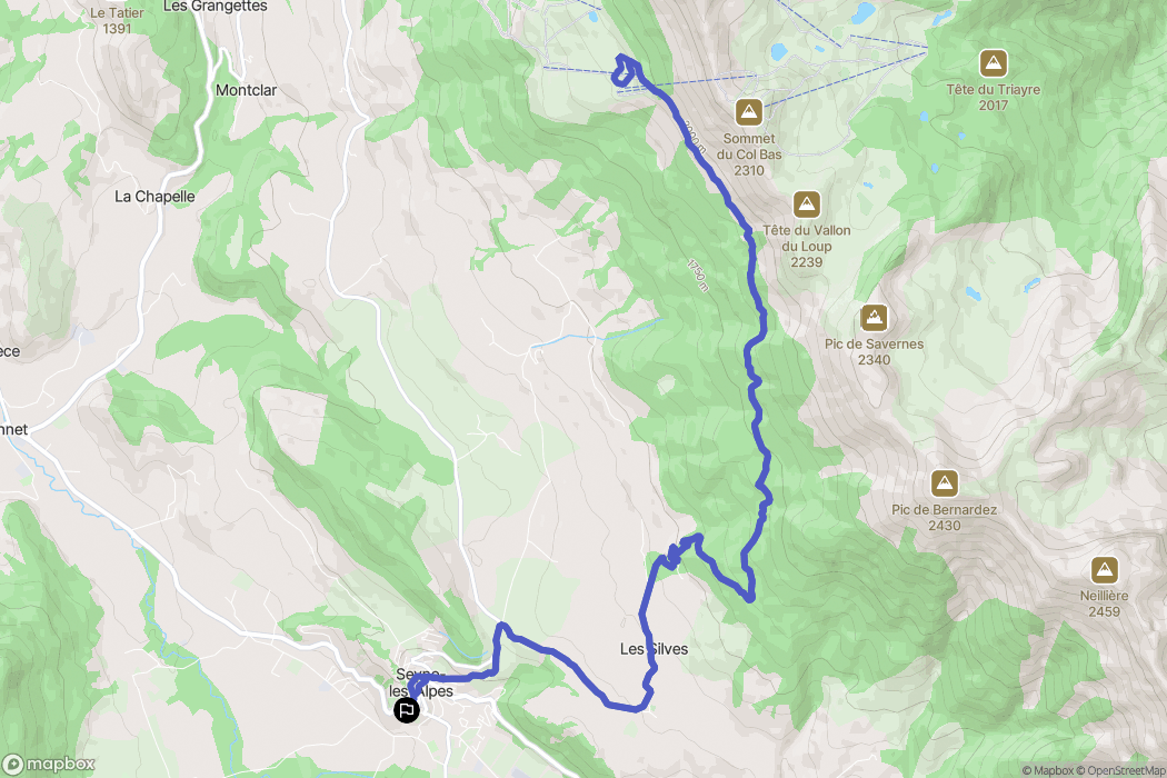 Seyne : carte du parcours de randonnée - France