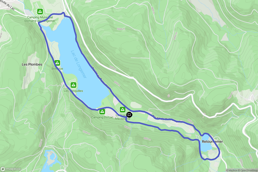 Xonrupt-Longemer : carte du parcours de randonnée - France