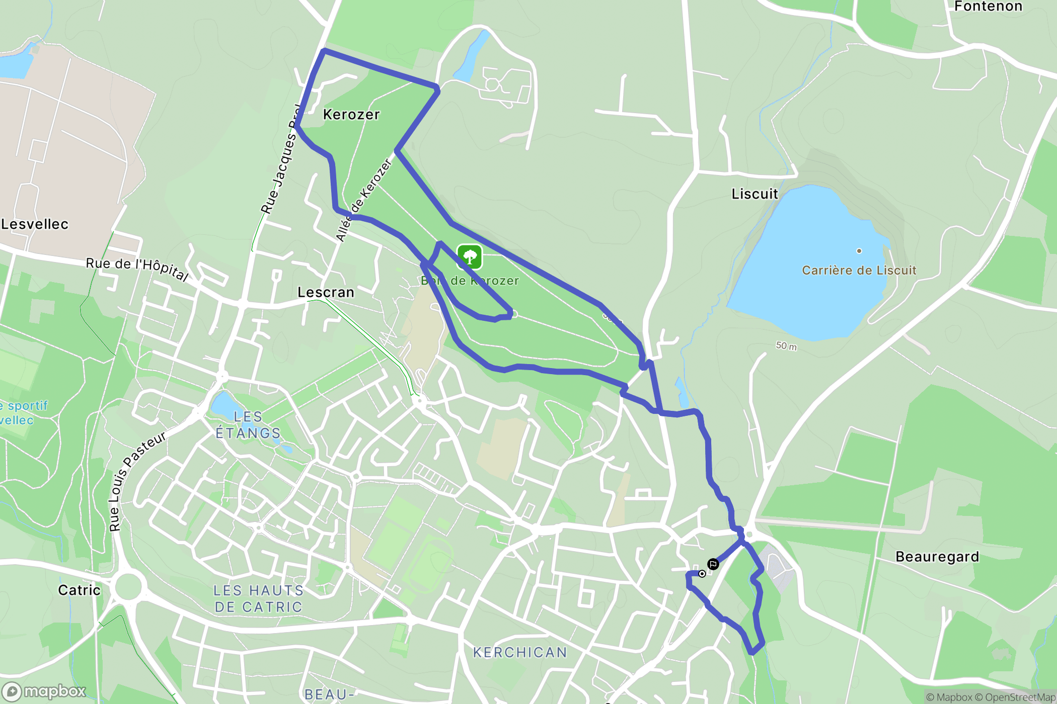 Saint-Avé : carte du parcours de randonnée - France