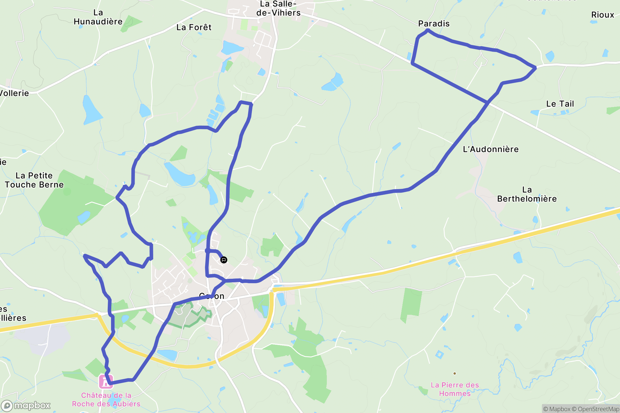 Coron : carte du parcours de randonnée - France