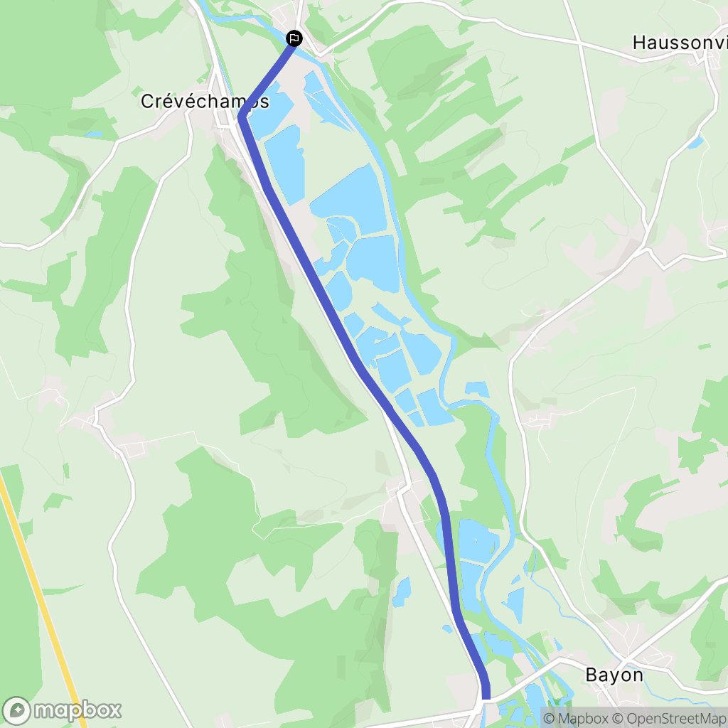 Velle-sur-Moselle : carte du parcours de randonnée - France