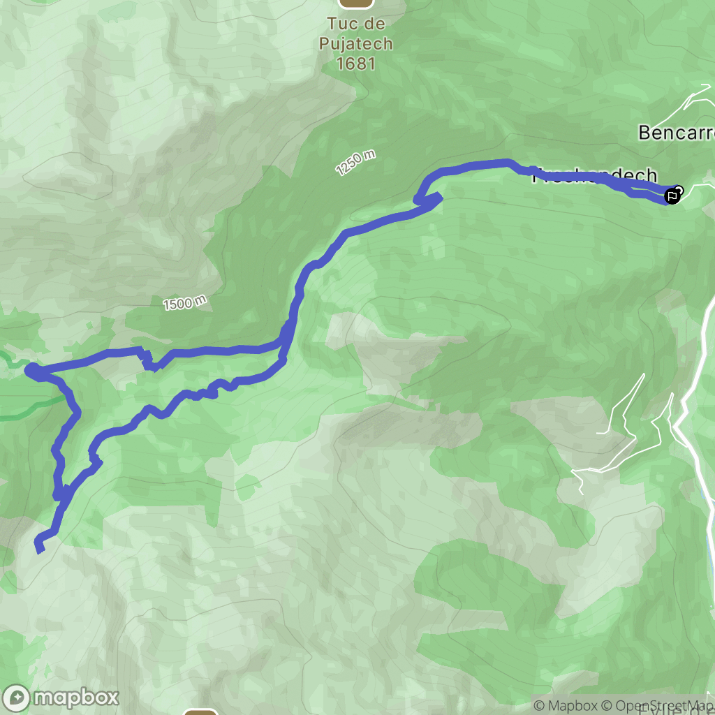 Sentein : carte du parcours de randonnée - France