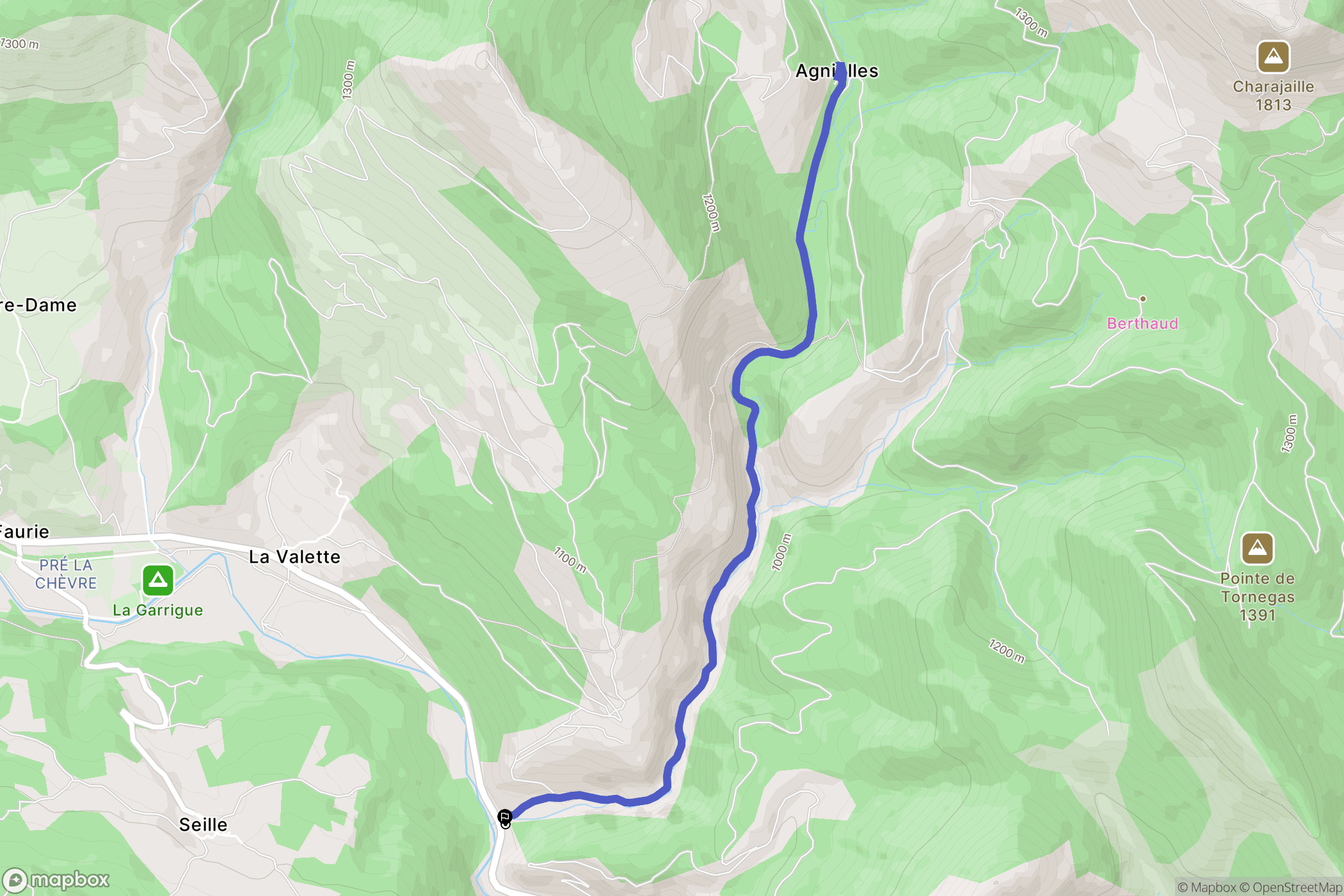 Aspres-sur-Buëch : carte du parcours de randonnée - France
