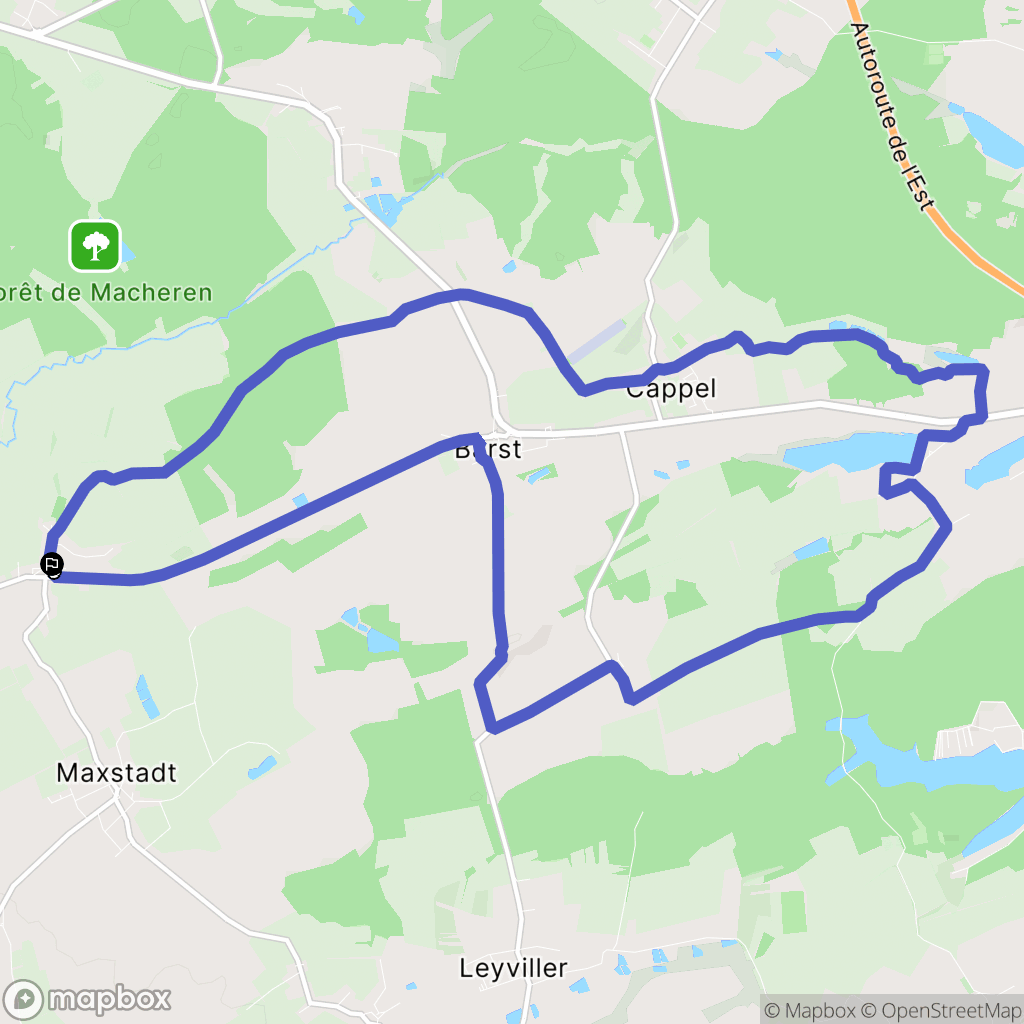 Biding : carte du parcours de randonnée - France