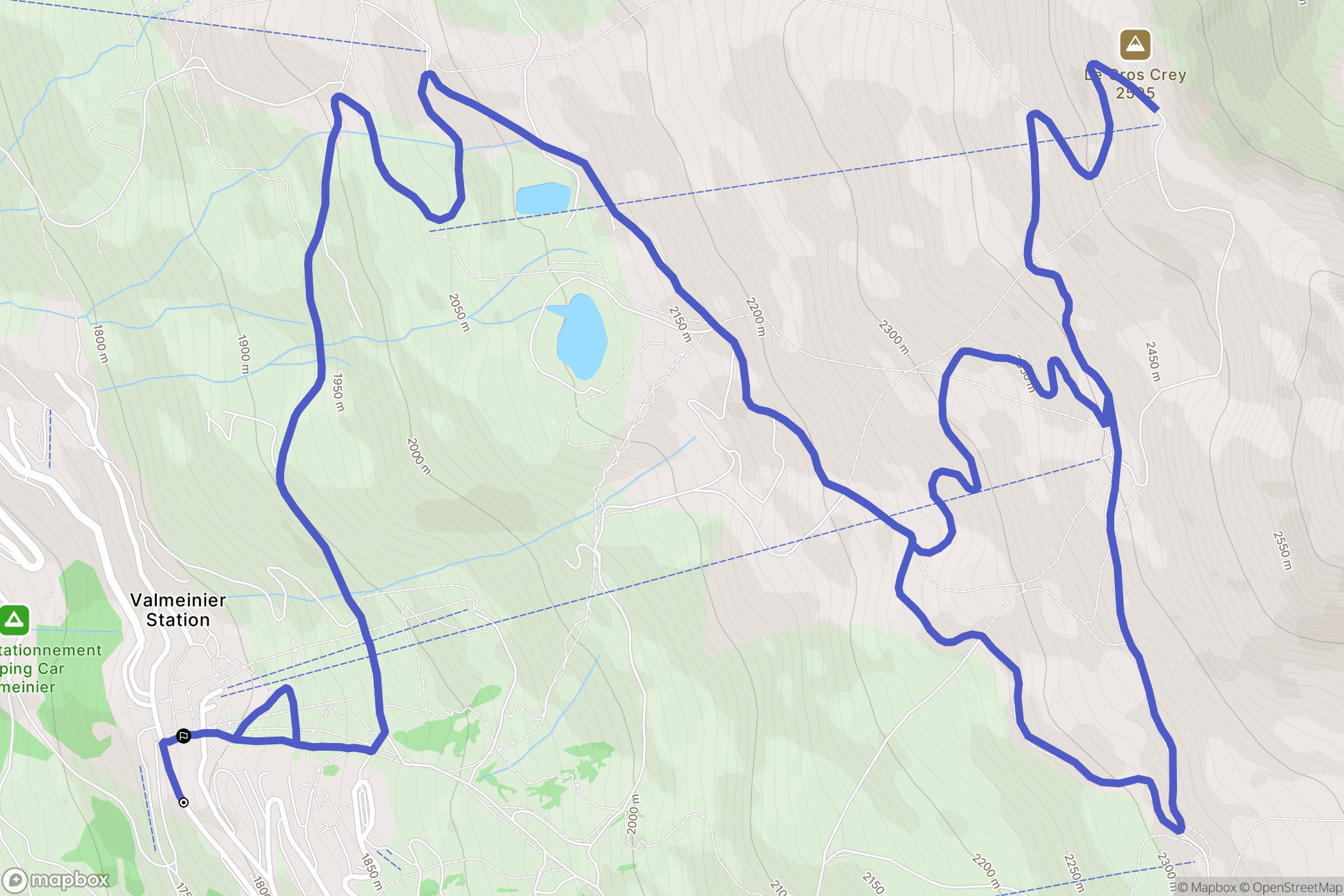 Valmeinier : carte du parcours de randonnée - France