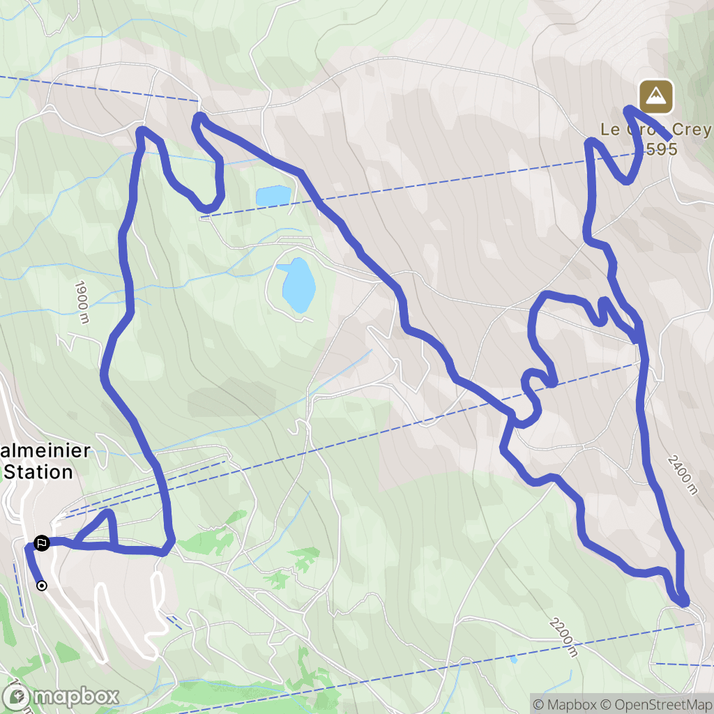 Valmeinier : carte du parcours de randonnée - France