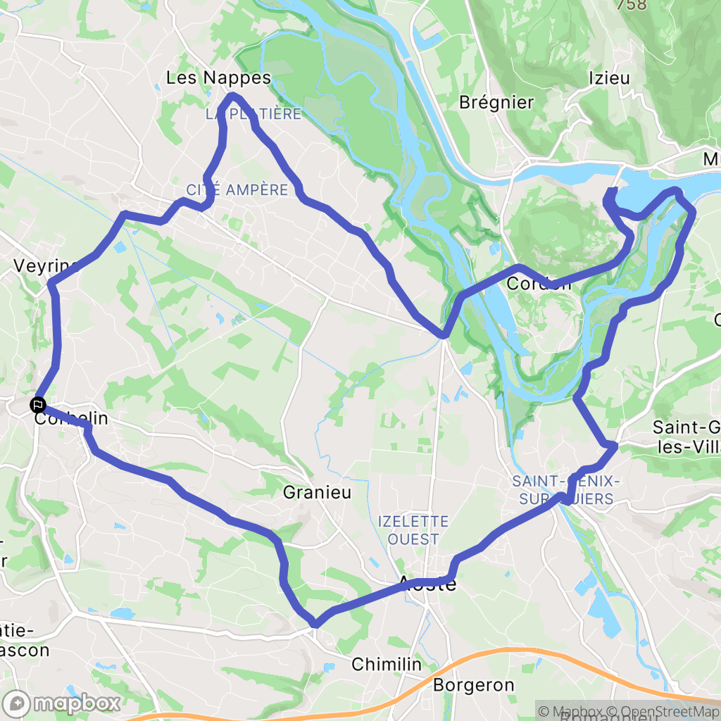 Corbelin : carte du parcours de randonnée - France