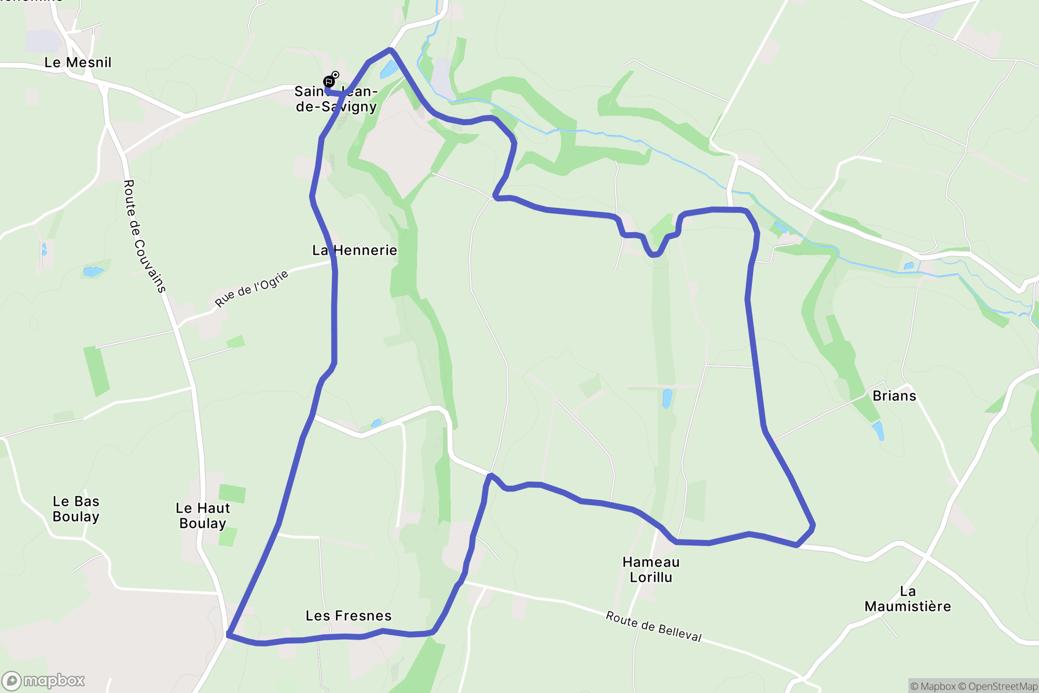 Saint-Jean-de-Savigny : carte du parcours de randonnée - France