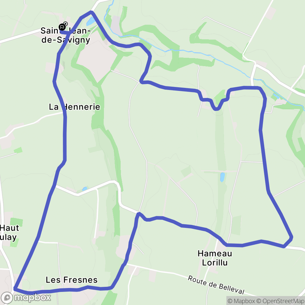 Saint-Jean-de-Savigny : carte du parcours de randonnée - France