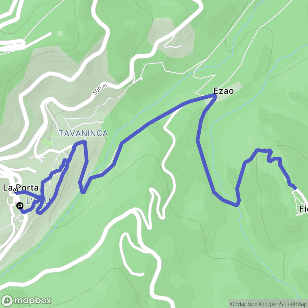 La Porta : carte du parcours de randonnée - France