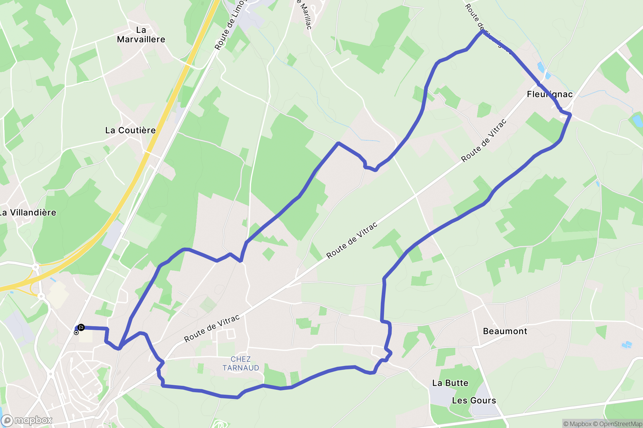 La Rochefoucauld-en-Angoumois : carte du parcours de randonnée - France