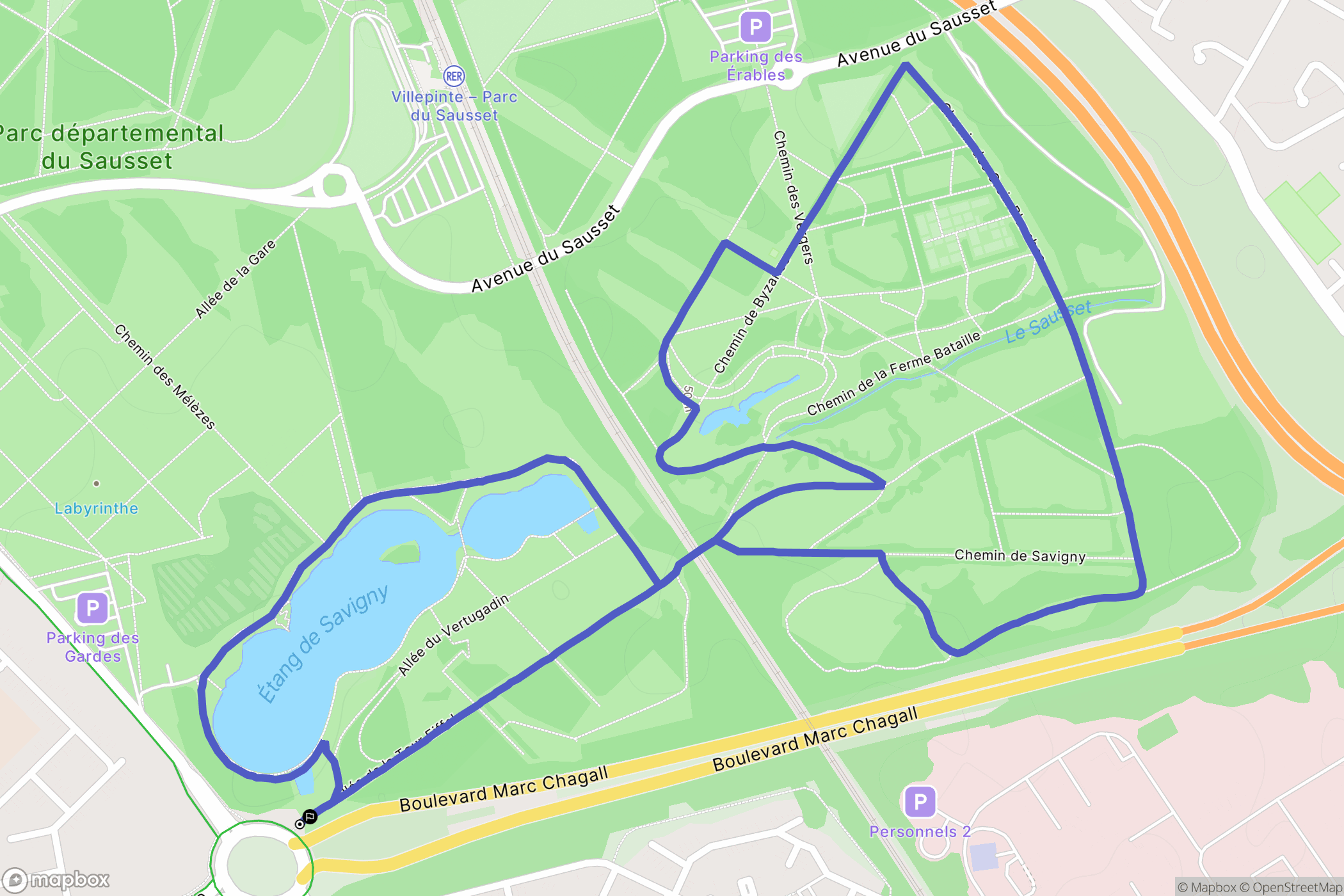 Aulnay-sous-Bois : carte du parcours de randonnée - France