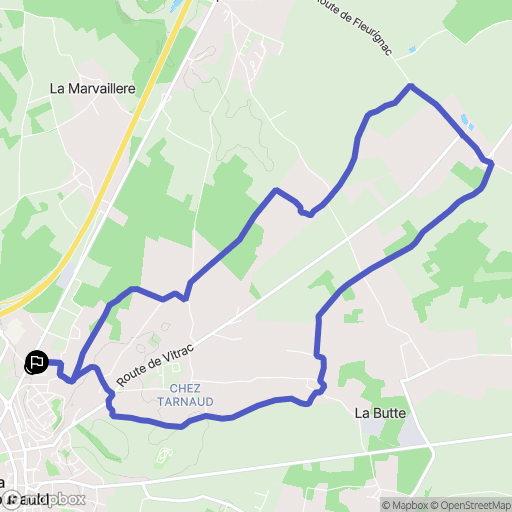 La Rochefoucauld-en-Angoumois : carte du parcours de randonnée - France