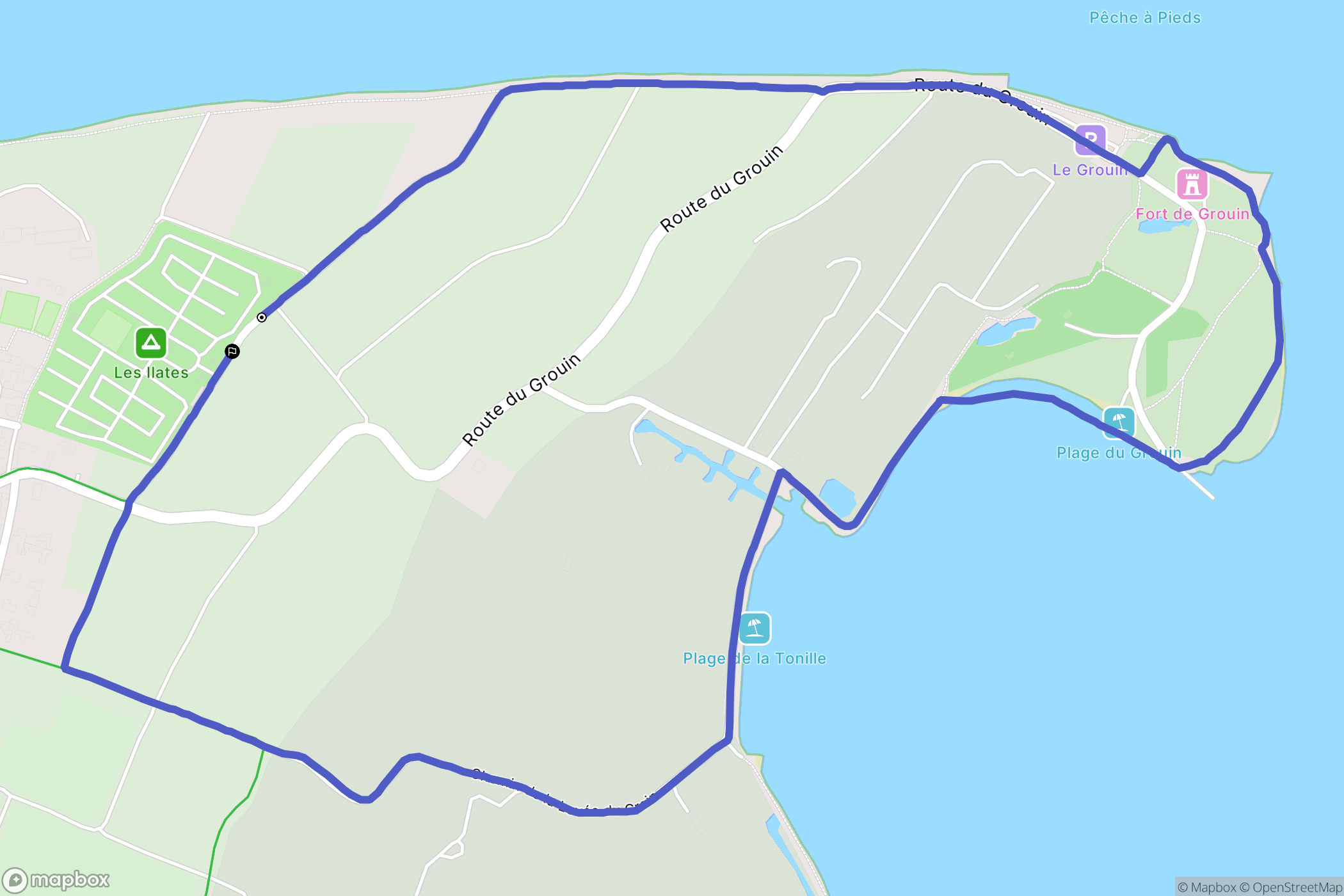 Loix : carte du parcours de randonnée - France