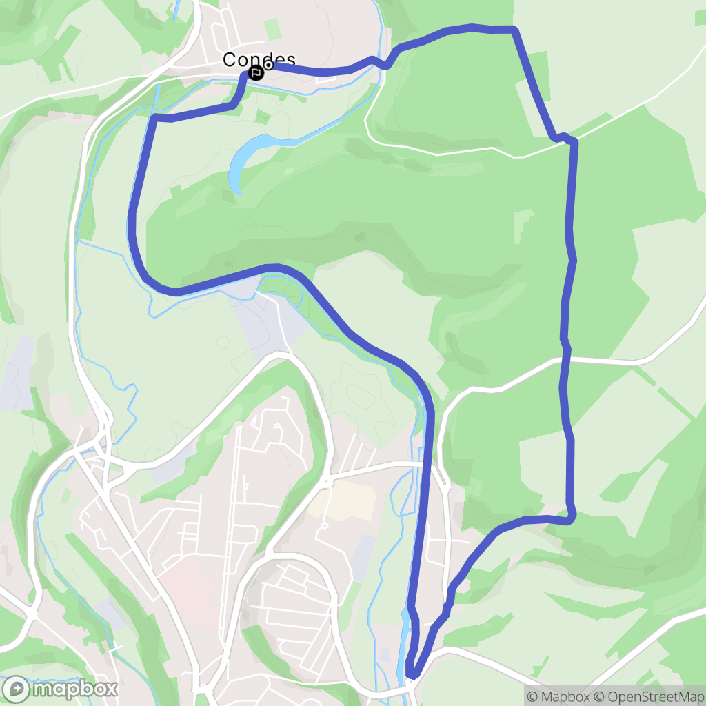 Condes : carte du parcours de randonnée - France