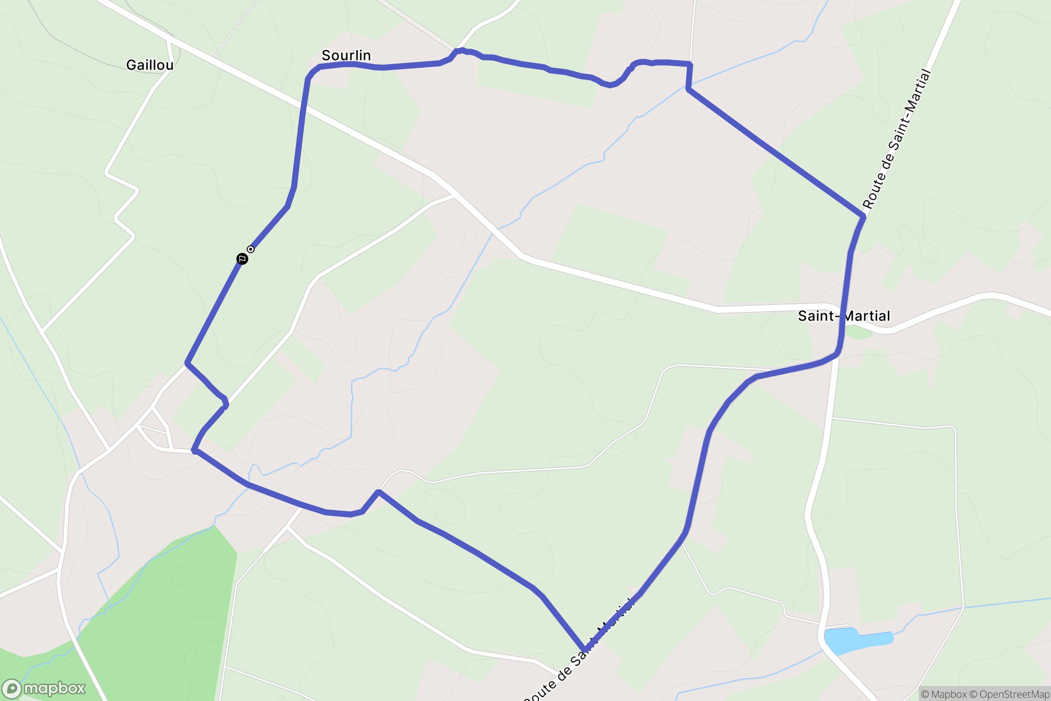Mourens : carte du parcours de randonnée - France