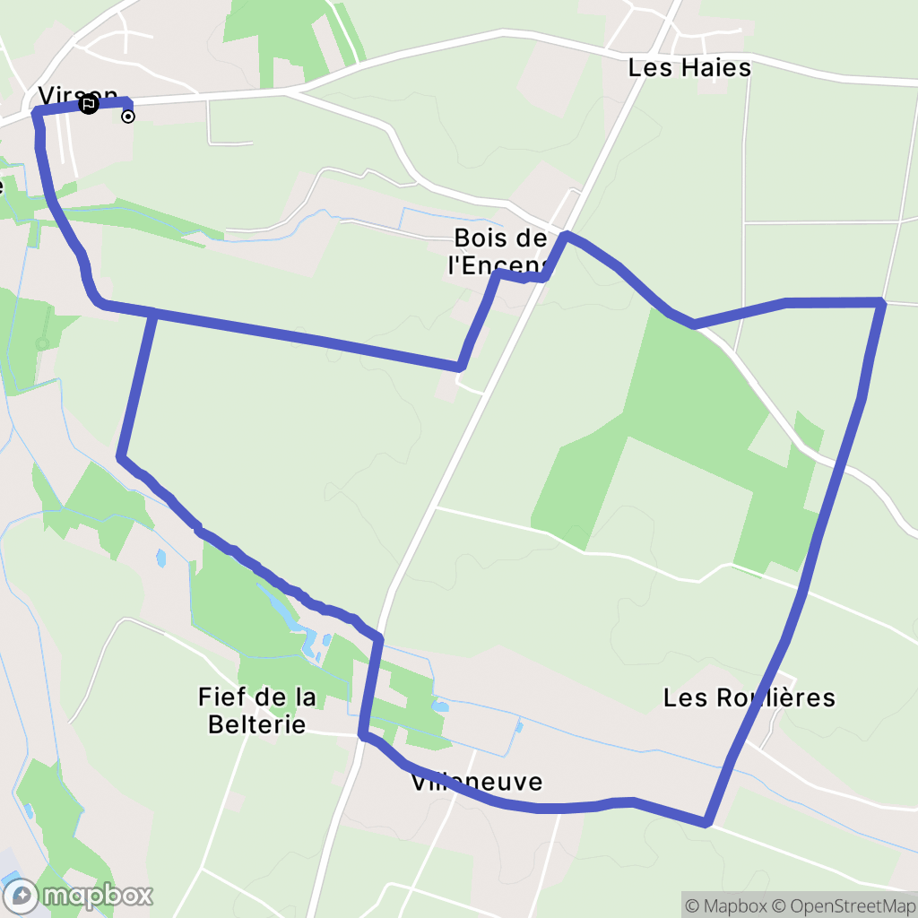 Virson : carte du parcours de randonnée - France