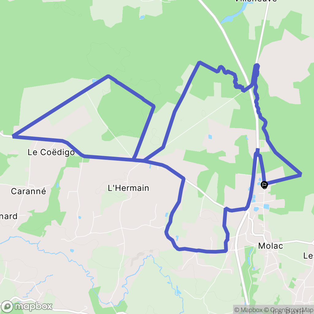 Molac : carte du parcours de randonnée - France
