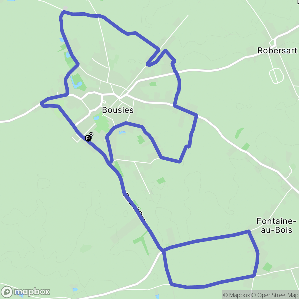 Bousies : carte du parcours de randonnée - France