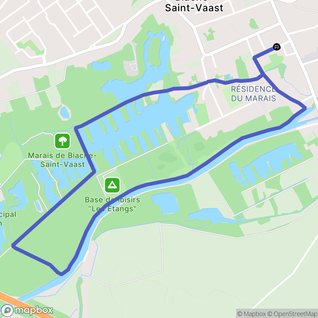 Biache-Saint-Vaast : carte du parcours de randonnée - France