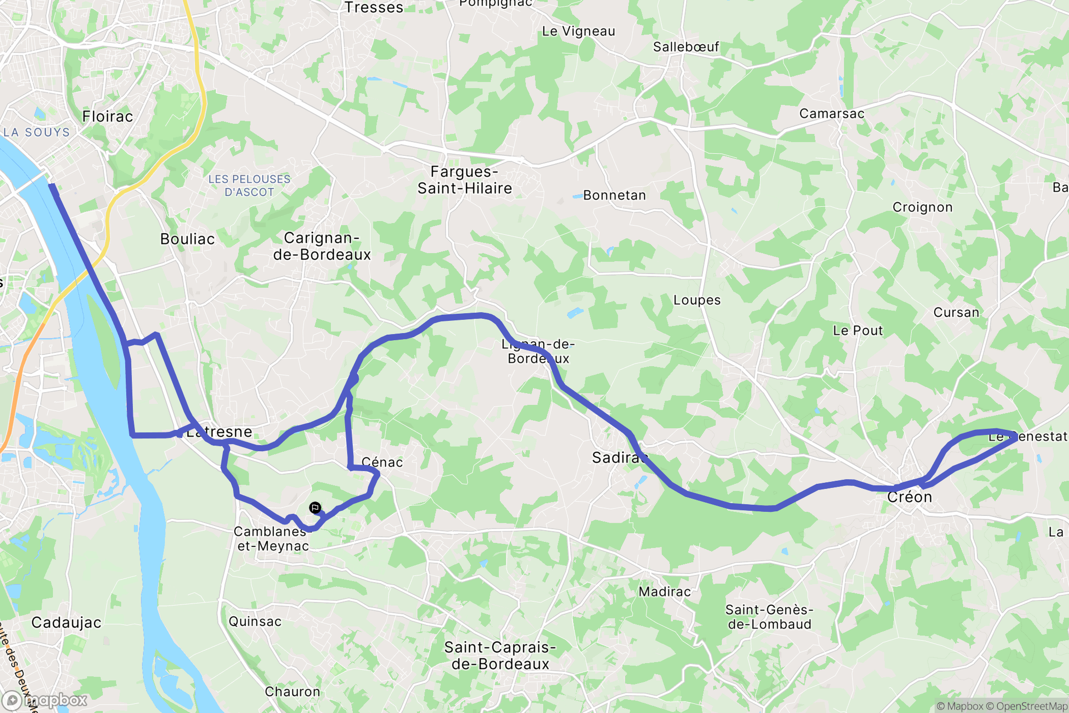 Camblanes-et-Meynac : carte du parcours de randonnée - France