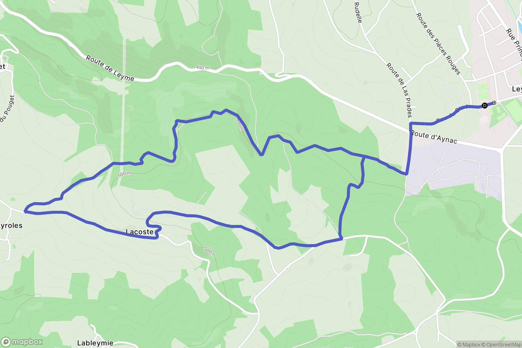 Leyme : carte du parcours de randonnée - France