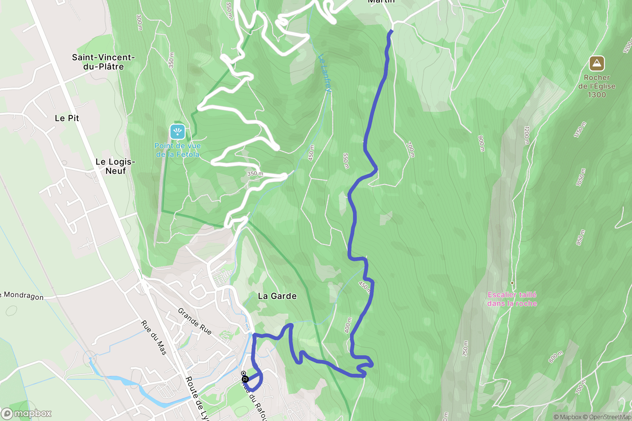 Fontanil-Cornillon : carte du parcours de randonnée - France