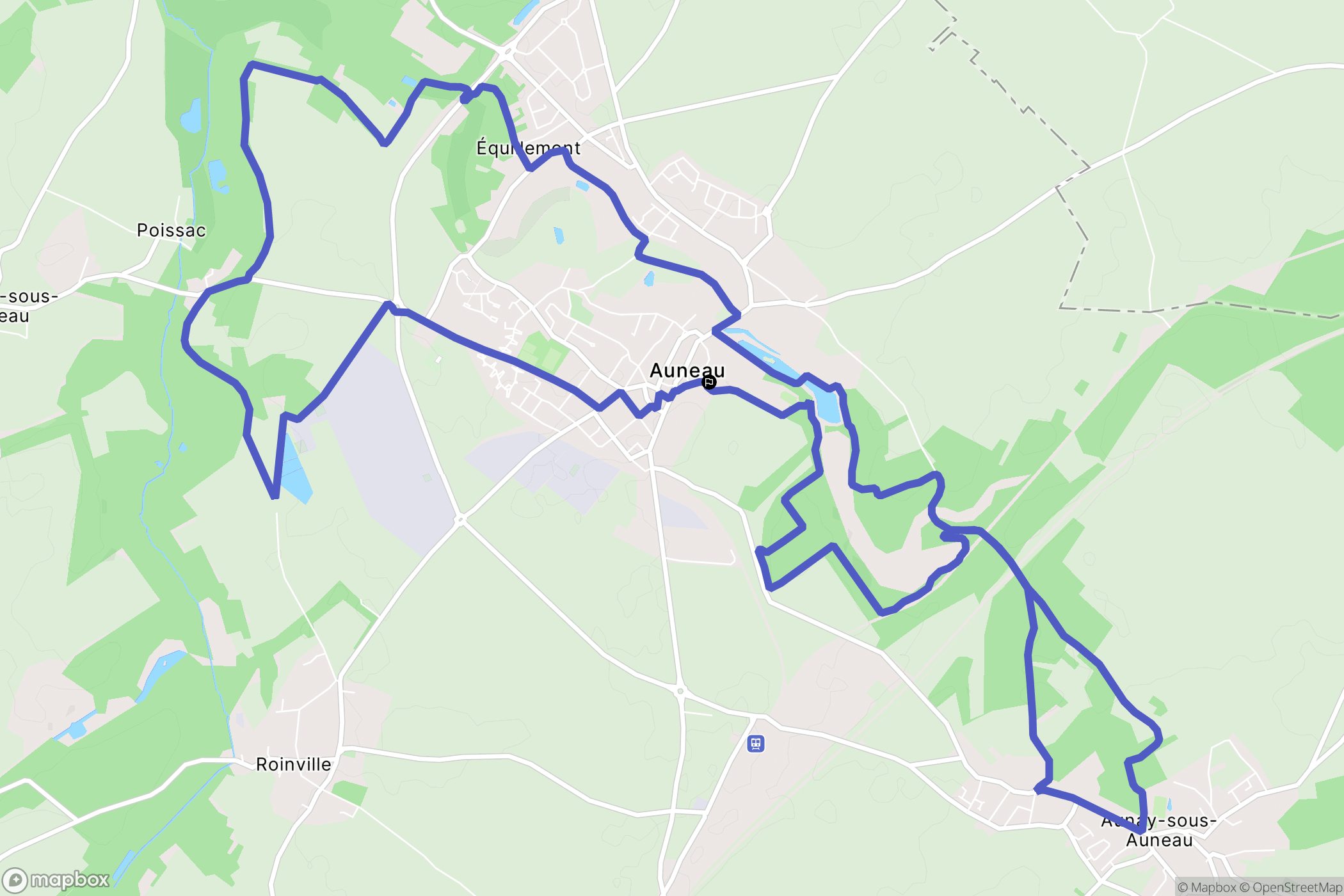 Auneau-Bleury-Saint-Symphorien : carte du parcours de randonnée - France