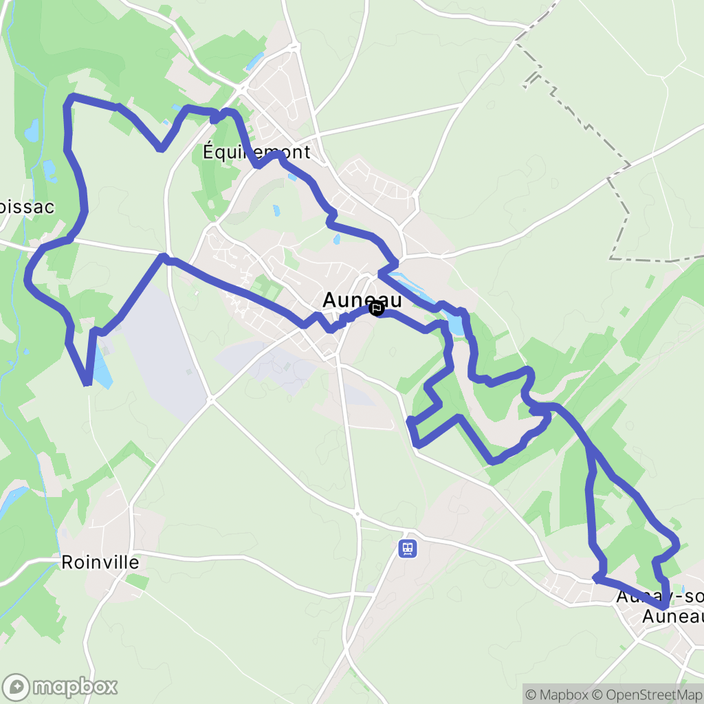 Auneau-Bleury-Saint-Symphorien : carte du parcours de randonnée - France