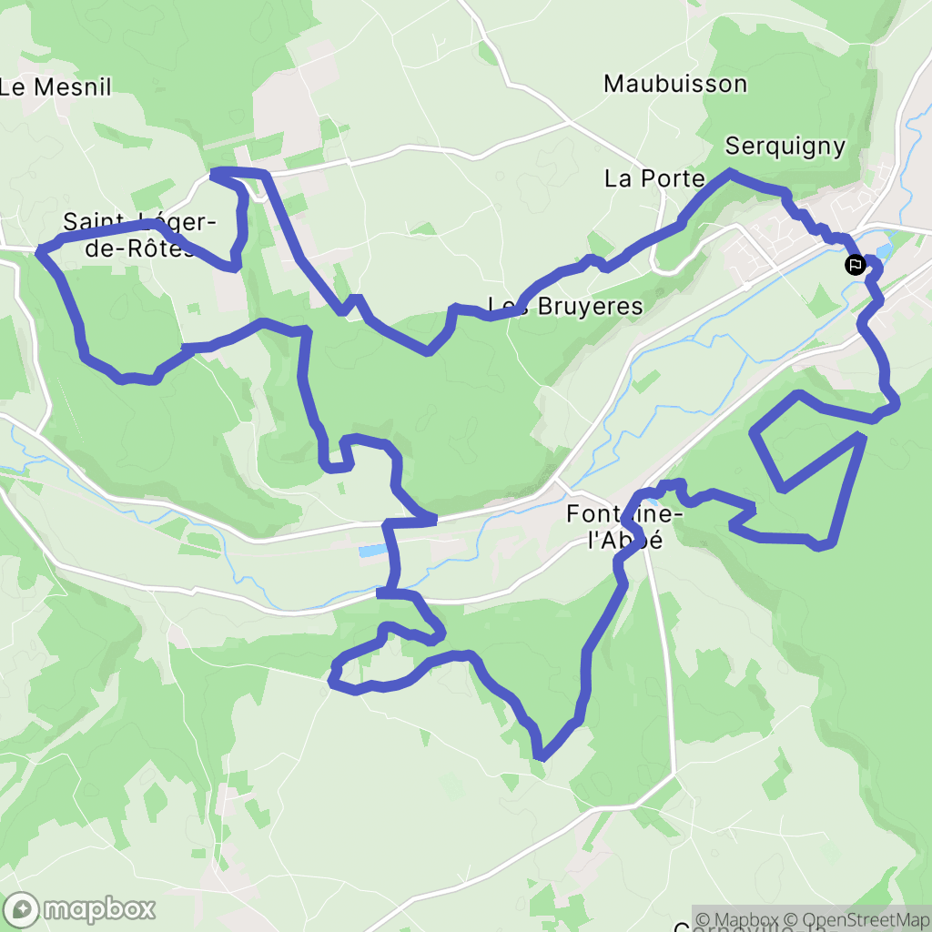 Serquigny : carte du parcours de randonnée - France