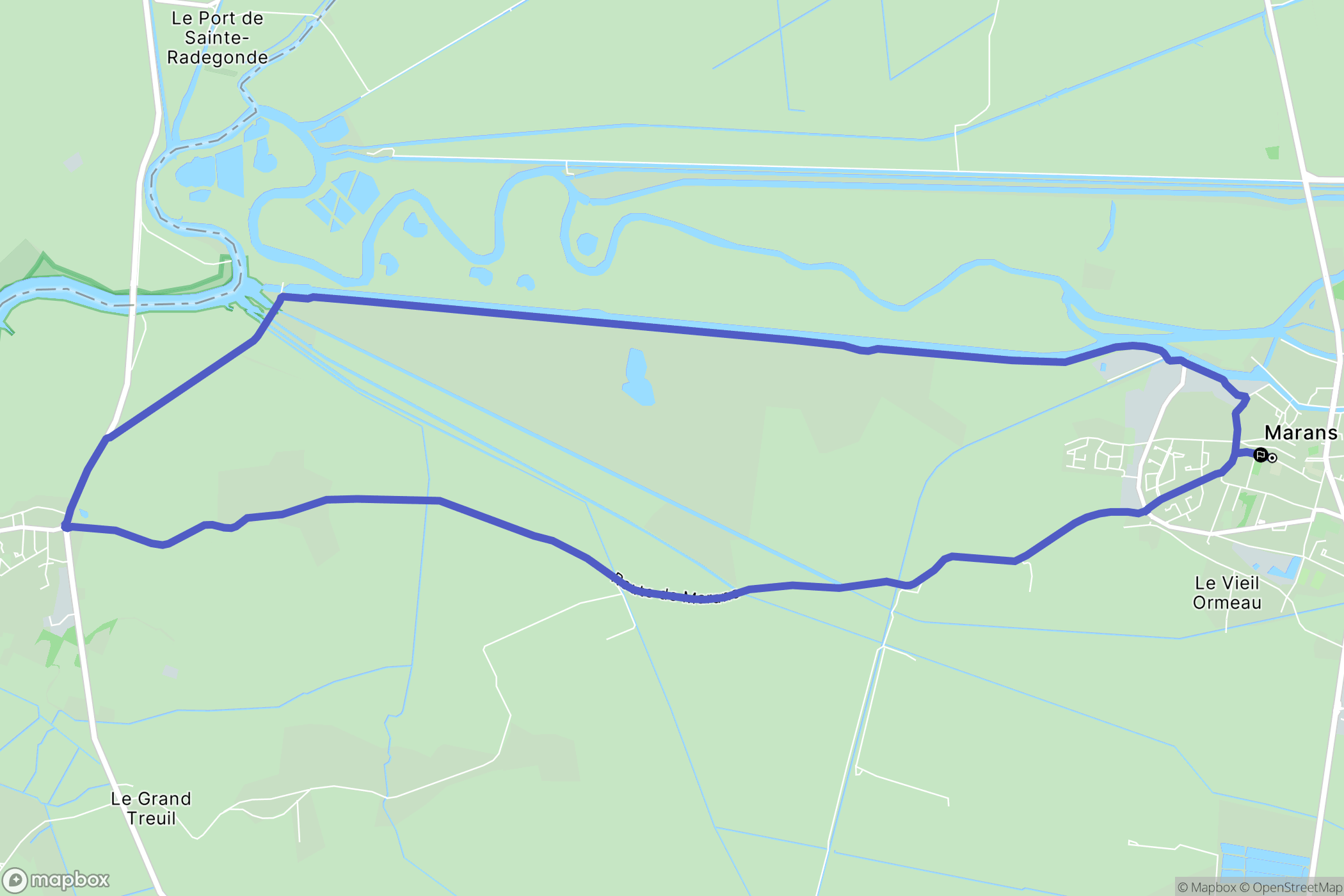 Marans : carte du parcours de randonnée - France
